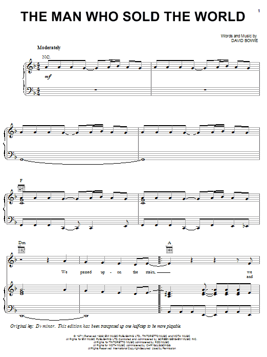 Learn to play Nirvana The Man Who Sold The World sheet music for Piano, Vocal & Guitar (Right-Hand Melody) in minutes. Nirvana The Man Who Sold The World sheet music notes and chords. Download Printable PDF.