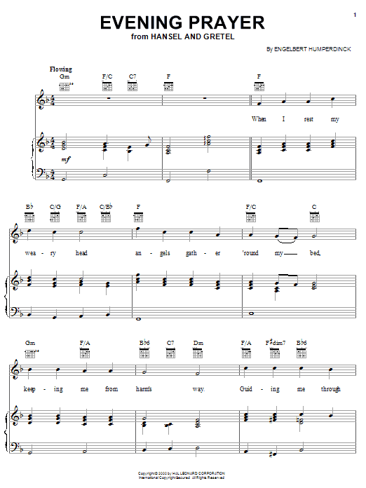 Learn to play Engelbert Humperdinck Evening Prayer sheet music for Piano, Vocal & Guitar (Right-Hand Melody) in minutes. Engelbert Humperdinck Evening Prayer sheet music notes and chords. Download Printable PDF.