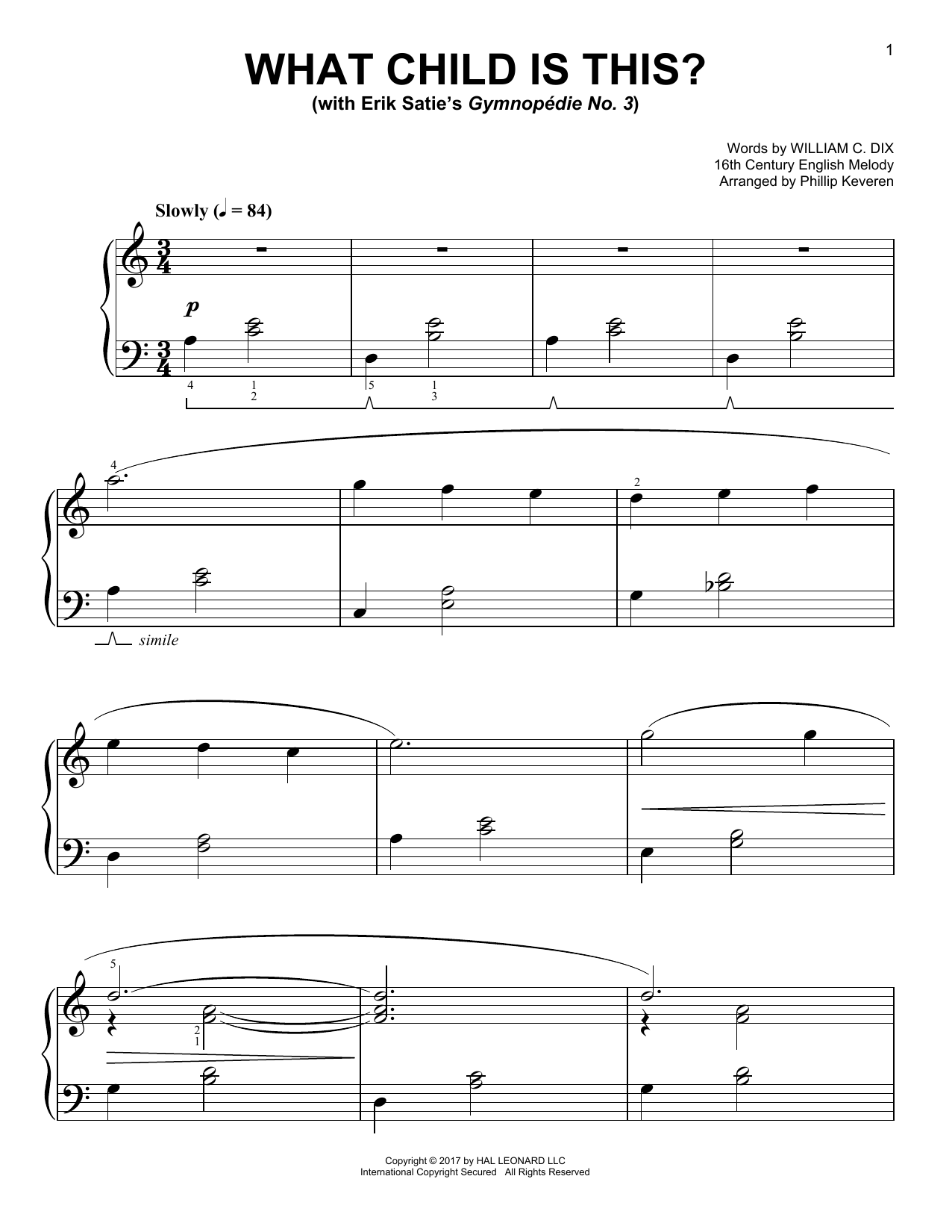 Download Phillip Keveren What Child Is This? Sheet Music and learn how to play Easy Piano PDF digital score in minutes