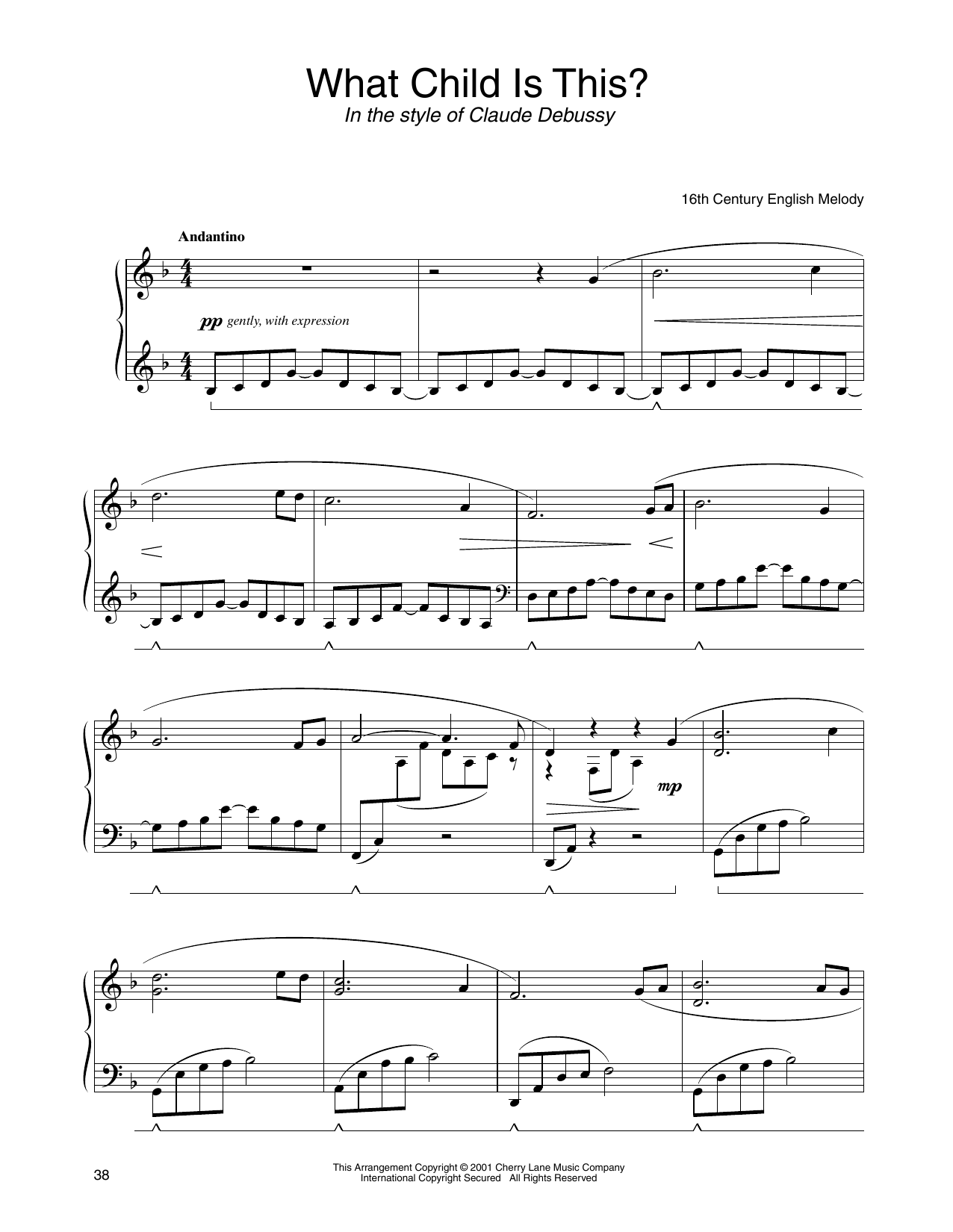 Download 16th Century English Melody What Child Is This? (in the style of Claude Debussy) (arr. Carol Klose) Sheet Music and learn how to play Piano Solo PDF digital score in minutes