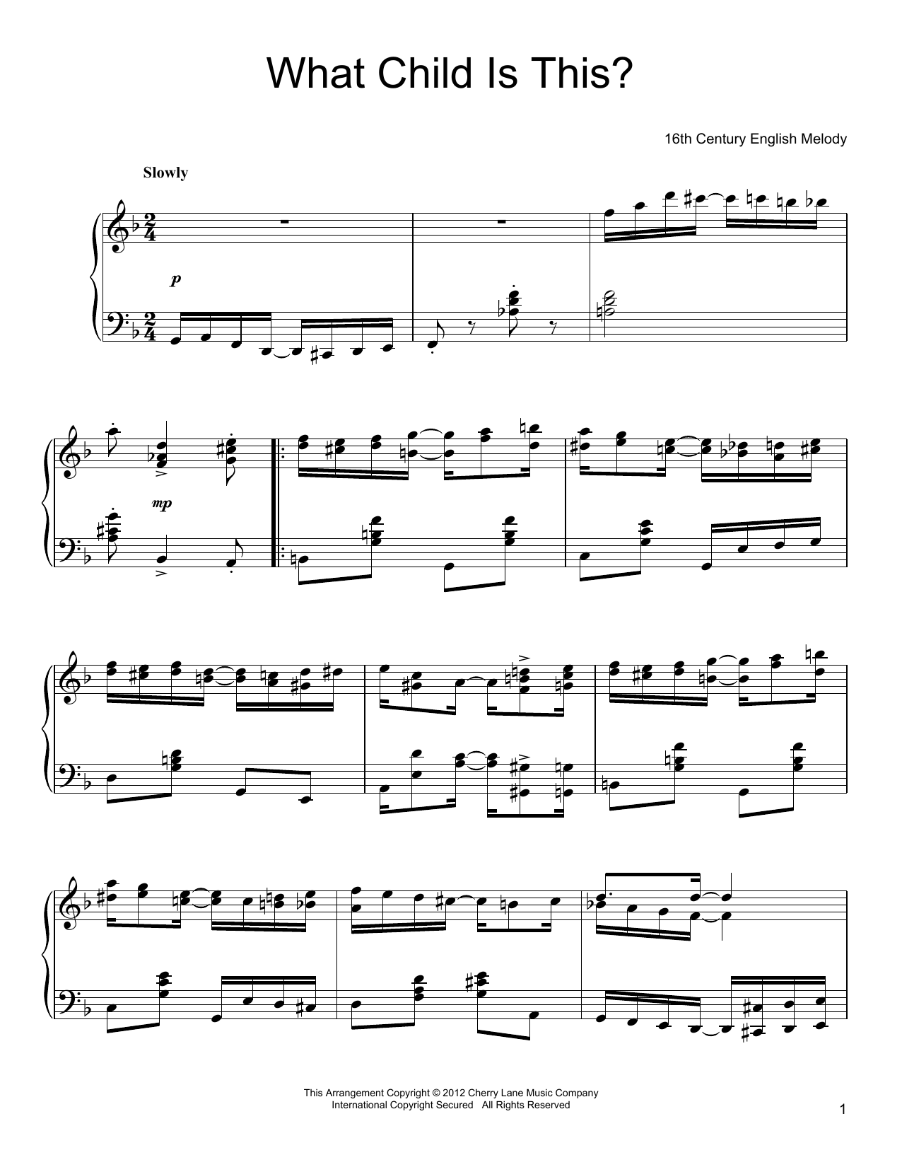 Download Christmas Carol What Child Is This? Sheet Music and learn how to play Piano PDF digital score in minutes