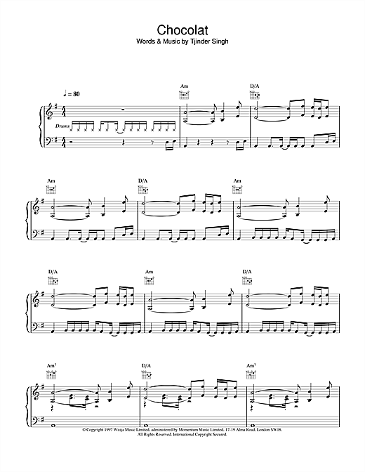 Learn to play Cornershop Chocolat sheet music for Piano, Vocal & Guitar in minutes. Cornershop Chocolat sheet music notes and chords. Download Printable PDF.