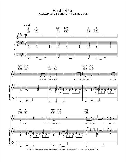Learn to play Eddi Reader East Of Us sheet music for Piano, Vocal & Guitar in minutes. Eddi Reader East Of Us sheet music notes and chords. Download Printable PDF.