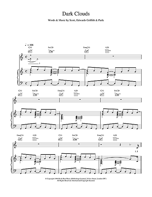 Learn to play Space Dark Clouds sheet music for Piano, Vocal & Guitar (Right-Hand Melody) in minutes. Space Dark Clouds sheet music notes and chords. Download Printable PDF.