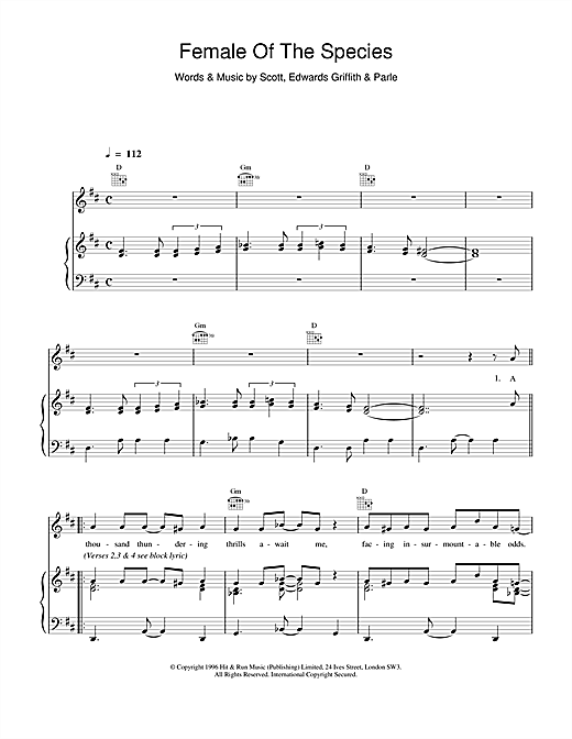 Learn to play Space Female Of The Species sheet music for Piano, Vocal & Guitar (Right-Hand Melody) in minutes. Space Female Of The Species sheet music notes and chords. Download Printable PDF.