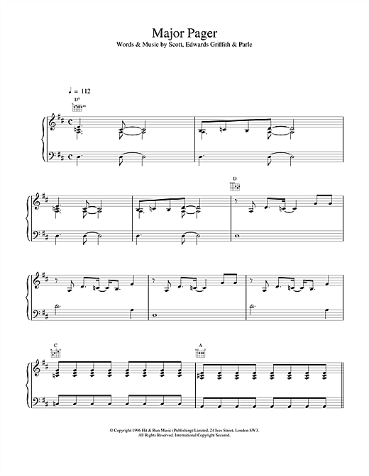 Learn to play Space Major Pager sheet music for Piano, Vocal & Guitar (Right-Hand Melody) in minutes. Space Major Pager sheet music notes and chords. Download Printable PDF.