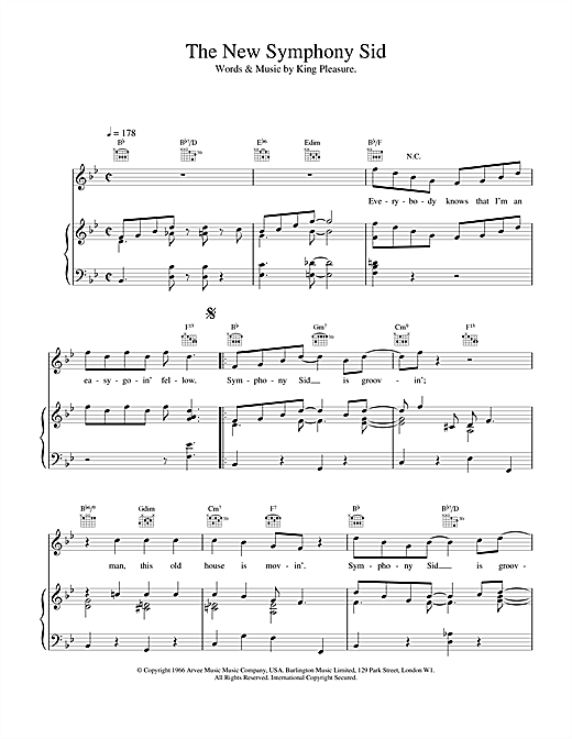 Learn to play Van Morrison The New Symphony Sid sheet music for Piano, Vocal & Guitar (Right-Hand Melody) in minutes. Van Morrison The New Symphony Sid sheet music notes and chords. Download Printable PDF.