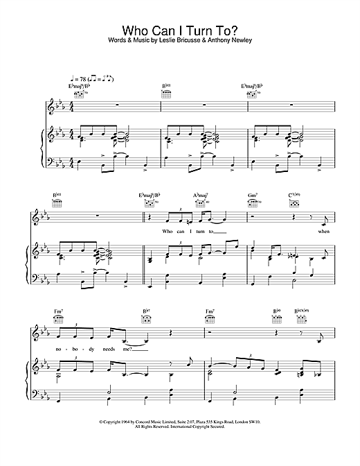 Learn to play Van Morrison Who Can I Turn To? sheet music for Piano, Vocal & Guitar (Right-Hand Melody) in minutes. Van Morrison Who Can I Turn To? sheet music notes and chords. Download Printable PDF.