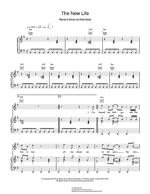 Learn to play Waterboys The New Life sheet music for Piano, Vocal & Guitar (Right-Hand Melody) in minutes. Waterboys The New Life sheet music notes and chords. Download Printable PDF.