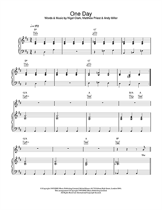 Learn to play Dodgy One Day sheet music for Piano, Vocal & Guitar (Right-Hand Melody) in minutes. Dodgy One Day sheet music notes and chords. Download Printable PDF.