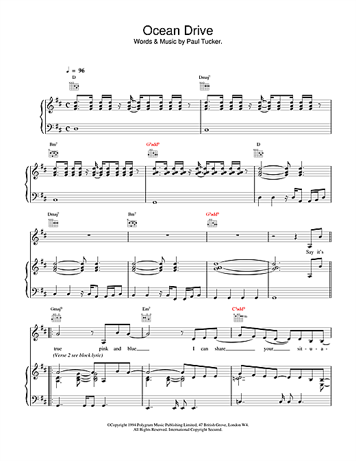 Learn to play The Lighthouse Family Ocean Drive sheet music for Piano, Vocal & Guitar (Right-Hand Melody) in minutes. The Lighthouse Family Ocean Drive sheet music notes and chords. Download Printable PDF.