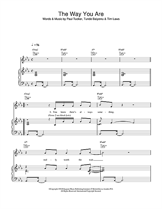 Learn to play The Lighthouse Family The Way You Are sheet music for Piano, Vocal & Guitar (Right-Hand Melody) in minutes. The Lighthouse Family The Way You Are sheet music notes and chords. Download Printable PDF.