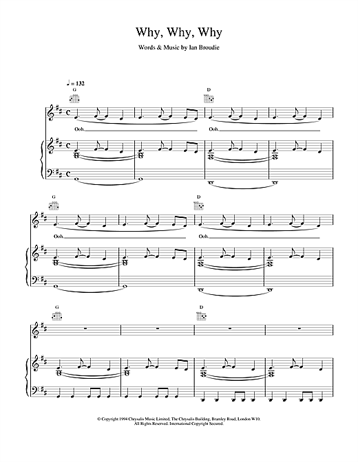 Learn to play The Lightning Seeds Why, Why, Why sheet music for Piano, Vocal & Guitar (Right-Hand Melody) in minutes. The Lightning Seeds Why, Why, Why sheet music notes and chords. Download Printable PDF.