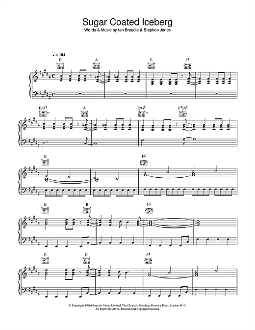 Learn to play The Lightning Seeds Sugar Coated Iceberg sheet music for Piano, Vocal & Guitar (Right-Hand Melody) in minutes. The Lightning Seeds Sugar Coated Iceberg sheet music notes and chords. Download Printable PDF.