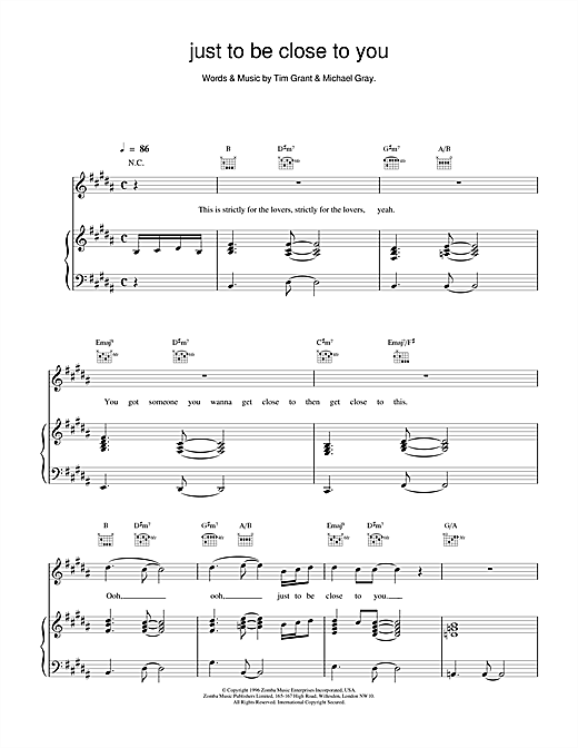 Learn to play Backstreet Boys Just To Be Close To You sheet music for Piano, Vocal & Guitar (Right-Hand Melody) in minutes. Backstreet Boys Just To Be Close To You sheet music notes and chords. Download Printable PDF.