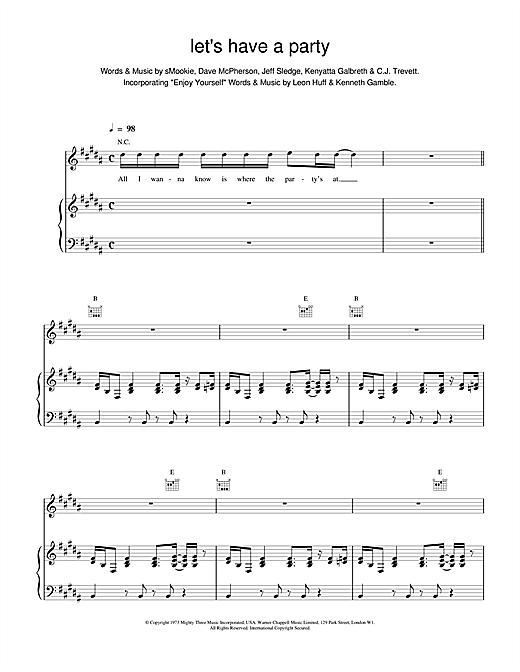 Learn to play Backstreet Boys Let's Have a Party sheet music for Piano, Vocal & Guitar in minutes. Backstreet Boys Let's Have a Party sheet music notes and chords. Download Printable PDF.
