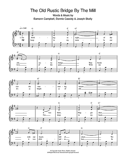 Learn to play Eamonn Campbell The Old Rustic Bridge By The Mill sheet music for Piano, Vocal & Guitar (Right-Hand Melody) in minutes. Eamonn Campbell The Old Rustic Bridge By The Mill sheet music notes and chords. Download Printable PDF.