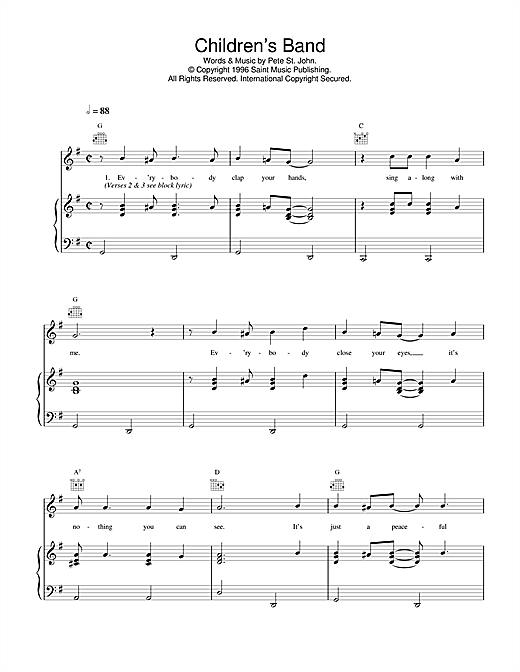 Learn to play Daniel O'Donnell Children's Band sheet music for Piano, Vocal & Guitar (Right-Hand Melody) in minutes. Daniel O'Donnell Children's Band sheet music notes and chords. Download Printable PDF.