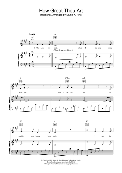 Learn to play Daniel O'Donnell How Great Thou Art sheet music for Piano, Vocal & Guitar (Right-Hand Melody) in minutes. Daniel O'Donnell How Great Thou Art sheet music notes and chords. Download Printable PDF.