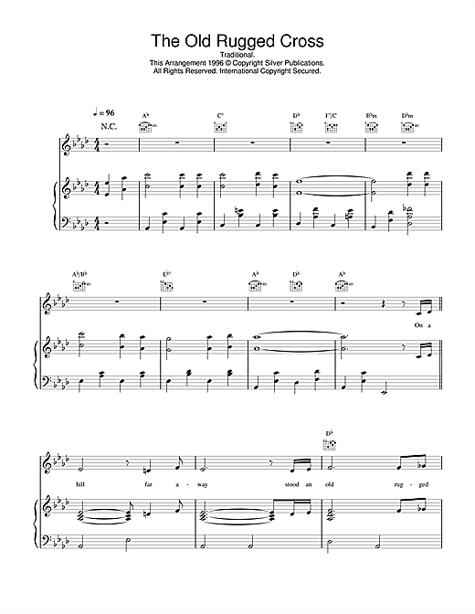 Learn to play Daniel O'Donnell The Old Rugged Cross sheet music for Piano, Vocal & Guitar (Right-Hand Melody) in minutes. Daniel O'Donnell The Old Rugged Cross sheet music notes and chords. Download Printable PDF.
