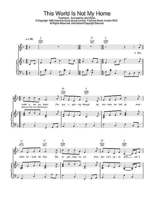 Learn to play Daniel O'Donnell This World Is Not My Home sheet music for Piano, Vocal & Guitar (Right-Hand Melody) in minutes. Daniel O'Donnell This World Is Not My Home sheet music notes and chords. Download Printable PDF.