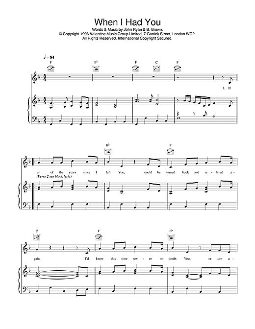 Learn to play Daniel O'Donnell When I Had You sheet music for Piano, Vocal & Guitar (Right-Hand Melody) in minutes. Daniel O'Donnell When I Had You sheet music notes and chords. Download Printable PDF.