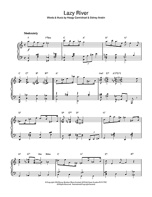 Learn to play Harry James Lazy River sheet music for Piano in minutes. Harry James Lazy River sheet music notes and chords. Download Printable PDF.