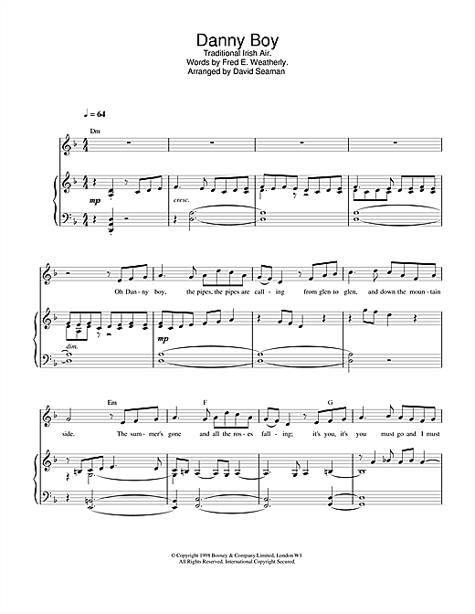 Learn to play Charlotte Church Danny Boy (Londonderry Air) sheet music for Piano, Vocal & Guitar in minutes. Charlotte Church Danny Boy (Londonderry Air) sheet music notes and chords. Download Printable PDF.