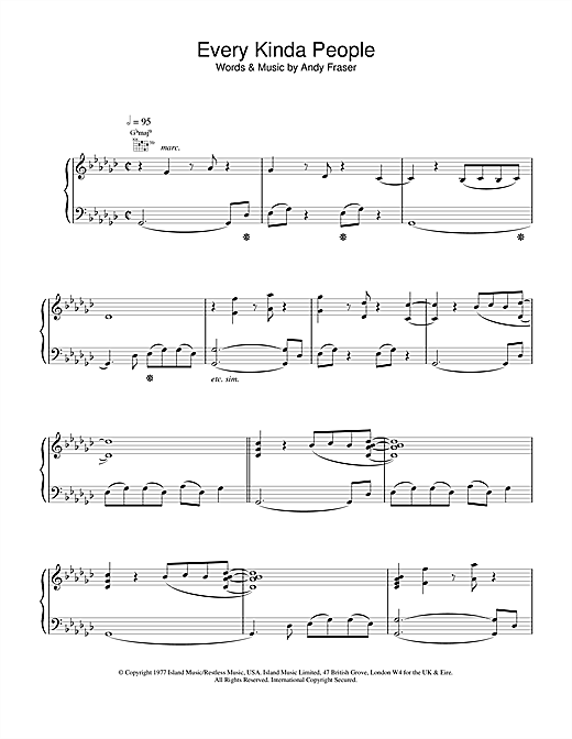 Learn to play Robert Palmer Every Kinda People sheet music for Piano, Vocal & Guitar in minutes. Robert Palmer Every Kinda People sheet music notes and chords. Download Printable PDF.