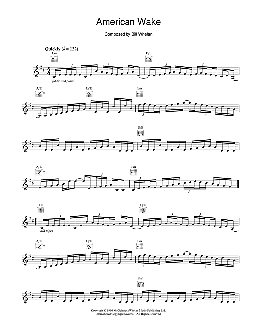 Learn to play Bill Whelan American Wake (from Riverdance) sheet music for Piano in minutes. Bill Whelan American Wake (from Riverdance) sheet music notes and chords. Download Printable PDF.