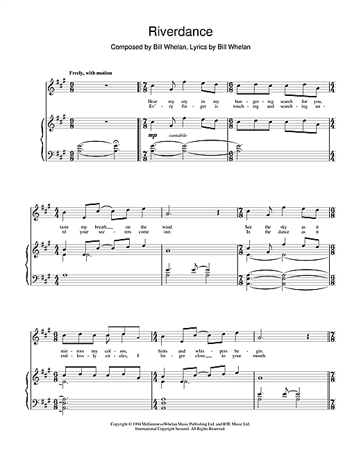 Learn to play Bill Whelan Riverdance sheet music for Piano in minutes. Bill Whelan Riverdance sheet music notes and chords. Download Printable PDF.
