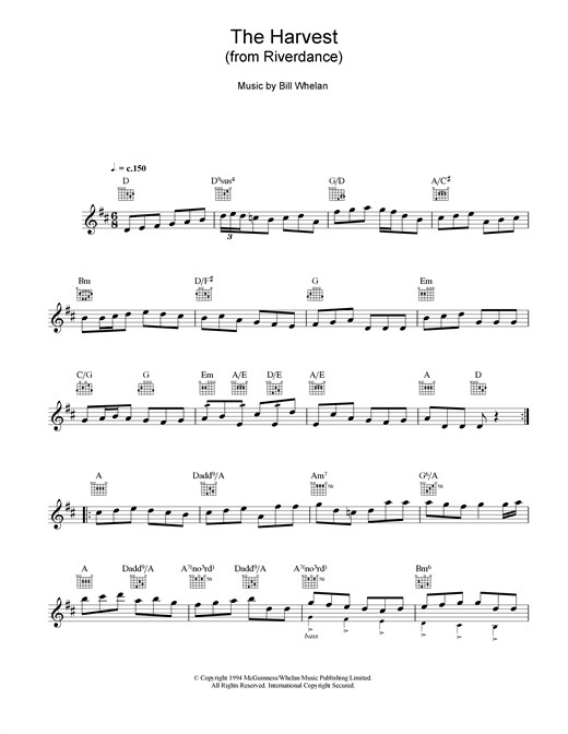 Learn to play Bill Whelan The Harvest (from Riverdance) sheet music for Piano in minutes. Bill Whelan The Harvest (from Riverdance) sheet music notes and chords. Download Printable PDF.