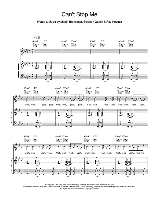 Learn to play Boyzone Cant Stop Me sheet music for Piano, Vocal & Guitar in minutes. Boyzone Cant Stop Me sheet music notes and chords. Download Printable PDF.
