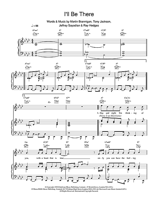 Learn to play Boyzone I'll Be There sheet music for Piano, Vocal & Guitar (Right-Hand Melody) in minutes. Boyzone I'll Be There sheet music notes and chords. Download Printable PDF.