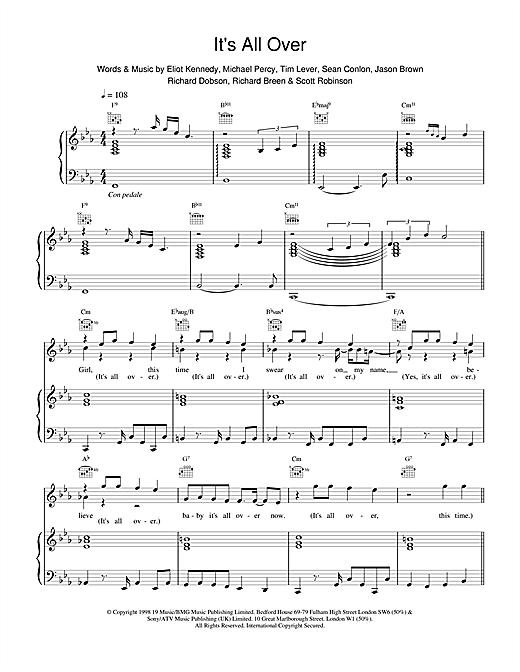 Learn to play Five Its All Over sheet music for Piano, Vocal & Guitar in minutes. Five Its All Over sheet music notes and chords. Download Printable PDF.