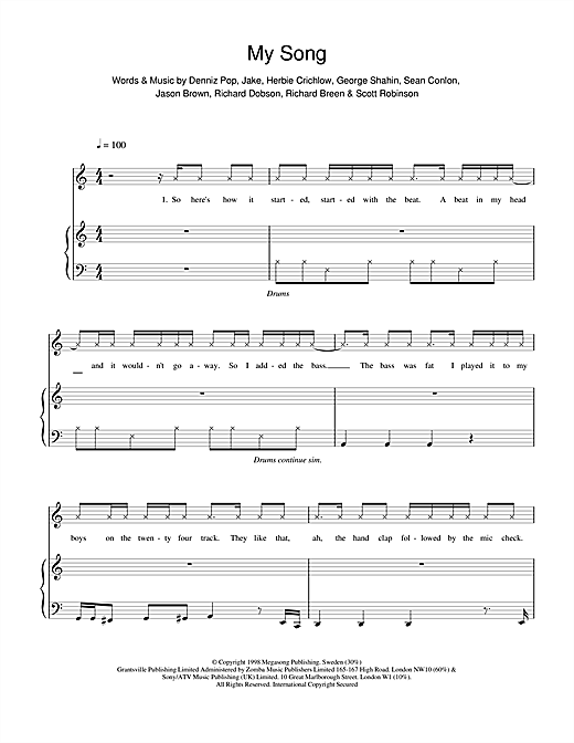 Learn to play Five My Song sheet music for Piano, Vocal & Guitar in minutes. Five My Song sheet music notes and chords. Download Printable PDF.