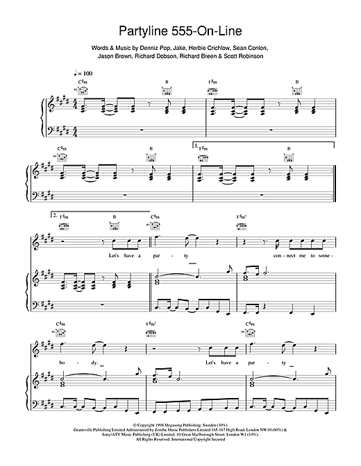 Learn to play Five Partyline 555 On Line sheet music for Piano, Vocal & Guitar in minutes. Five Partyline 555 On Line sheet music notes and chords. Download Printable PDF.
