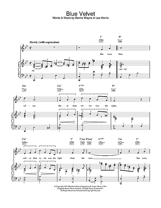 Learn to play M People Blue Velvet sheet music for Piano, Vocal & Guitar (Right-Hand Melody) in minutes. M People Blue Velvet sheet music notes and chords. Download Printable PDF.