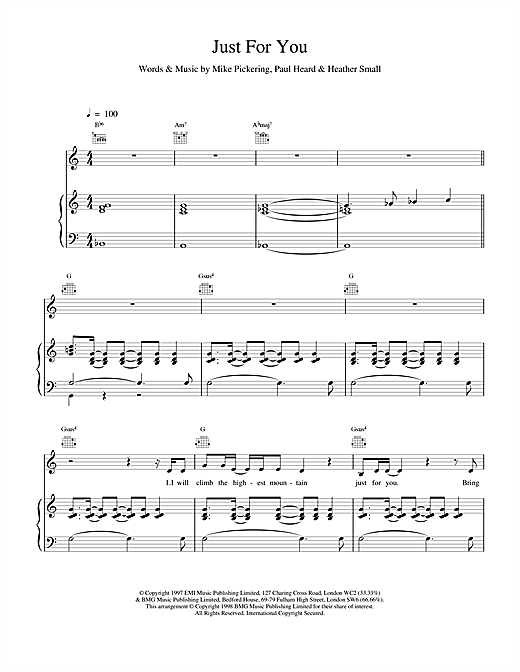 Learn to play M People Just For You sheet music for Piano, Vocal & Guitar in minutes. M People Just For You sheet music notes and chords. Download Printable PDF.