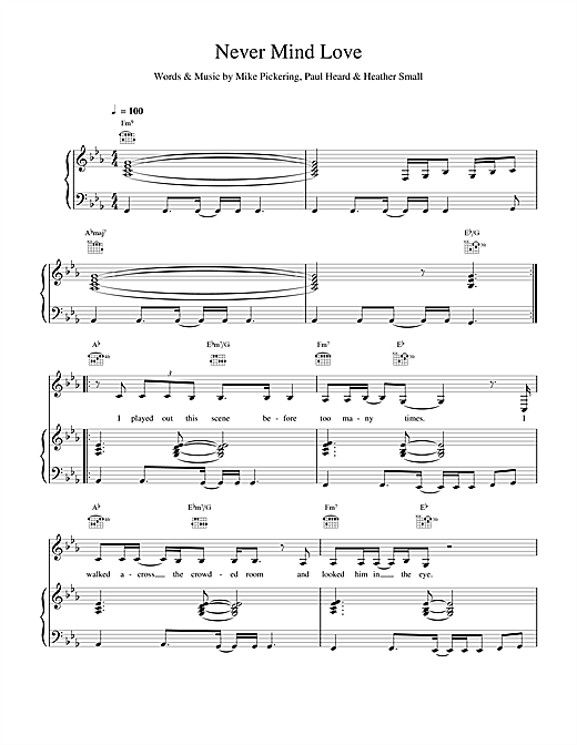Learn to play M People Never Mind Love sheet music for Piano, Vocal & Guitar in minutes. M People Never Mind Love sheet music notes and chords. Download Printable PDF.