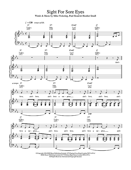 Learn to play M People Sight For Sore Eyes sheet music for Piano, Vocal & Guitar in minutes. M People Sight For Sore Eyes sheet music notes and chords. Download Printable PDF.