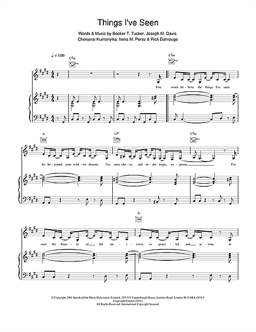 Learn to play Spooks Things I've Seen sheet music for Piano, Vocal & Guitar in minutes. Spooks Things I've Seen sheet music notes and chords. Download Printable PDF.