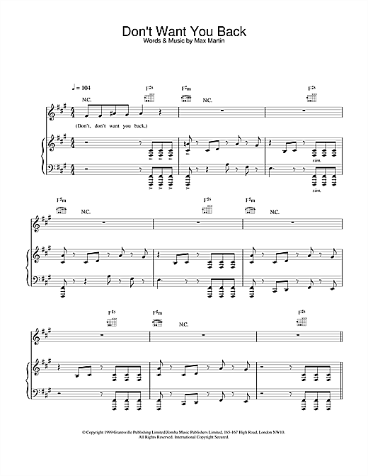 Learn to play Backstreet Boys Don't Want You Back sheet music for Piano, Vocal & Guitar in minutes. Backstreet Boys Don't Want You Back sheet music notes and chords. Download Printable PDF.