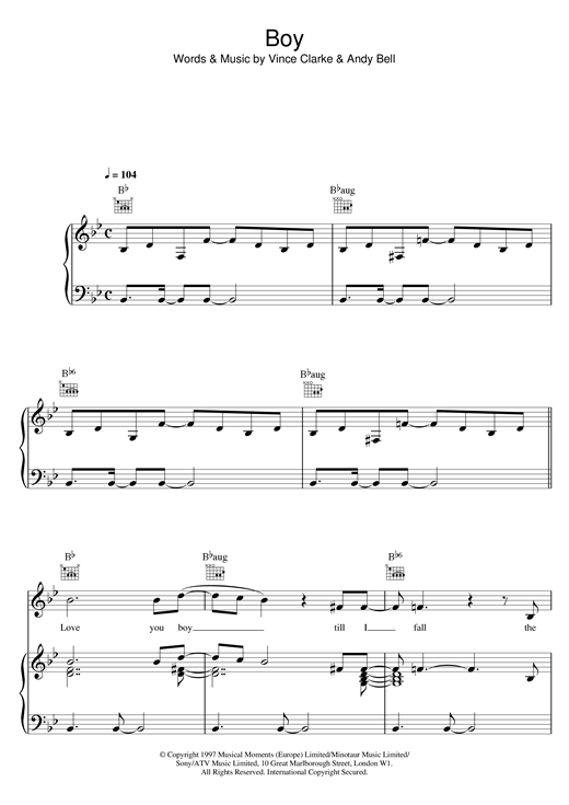 Learn to play Erasure Boy sheet music for Piano, Vocal & Guitar (Right-Hand Melody) in minutes. Erasure Boy sheet music notes and chords. Download Printable PDF.