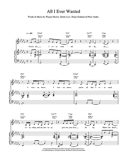 Learn to play Peter Andre All I Ever Wanted sheet music for Piano, Vocal & Guitar (Right-Hand Melody) in minutes. Peter Andre All I Ever Wanted sheet music notes and chords. Download Printable PDF.