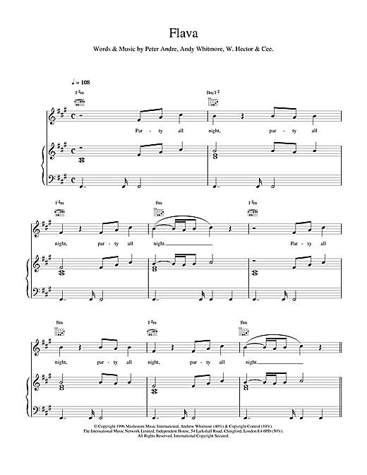 Learn to play Peter Andre Flava sheet music for Piano, Vocal & Guitar (Right-Hand Melody) in minutes. Peter Andre Flava sheet music notes and chords. Download Printable PDF.
