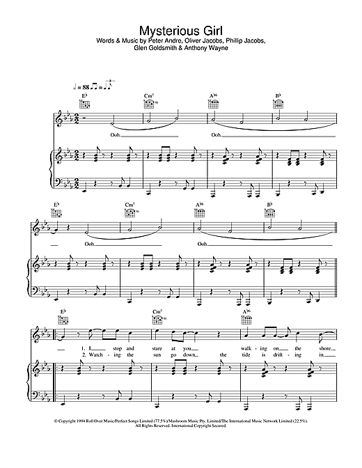Learn to play Peter Andre Mysterious Girl sheet music for Piano, Vocal & Guitar in minutes. Peter Andre Mysterious Girl sheet music notes and chords. Download Printable PDF.