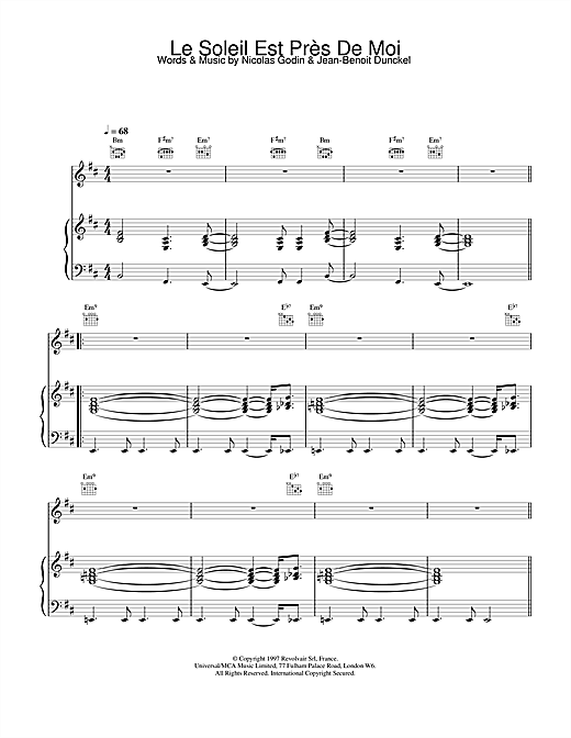 Learn to play Air Le Soleil Est Près De Moi sheet music for Piano, Vocal & Guitar in minutes. Air Le Soleil Est Près De Moi sheet music notes and chords. Download Printable PDF.