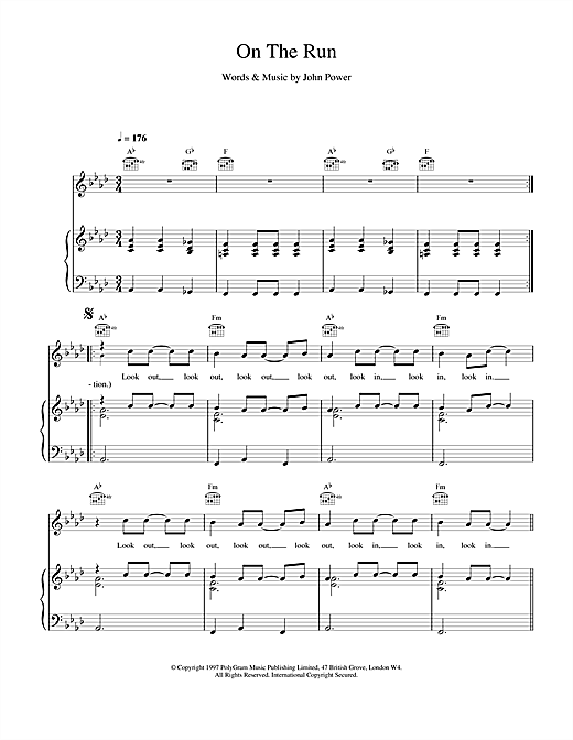 Learn to play Cast On The Run sheet music for Piano, Vocal & Guitar (Right-Hand Melody) in minutes. Cast On The Run sheet music notes and chords. Download Printable PDF.