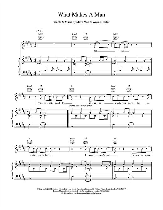 Learn to play Westlife What Makes A Man sheet music for Piano, Vocal & Guitar in minutes. Westlife What Makes A Man sheet music notes and chords. Download Printable PDF.